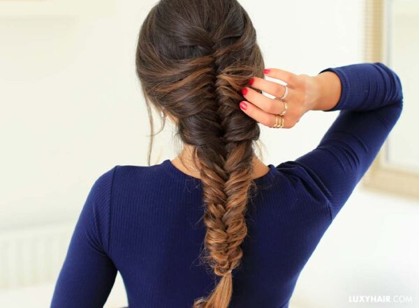 Raise Bun Fish braid Hairstyle